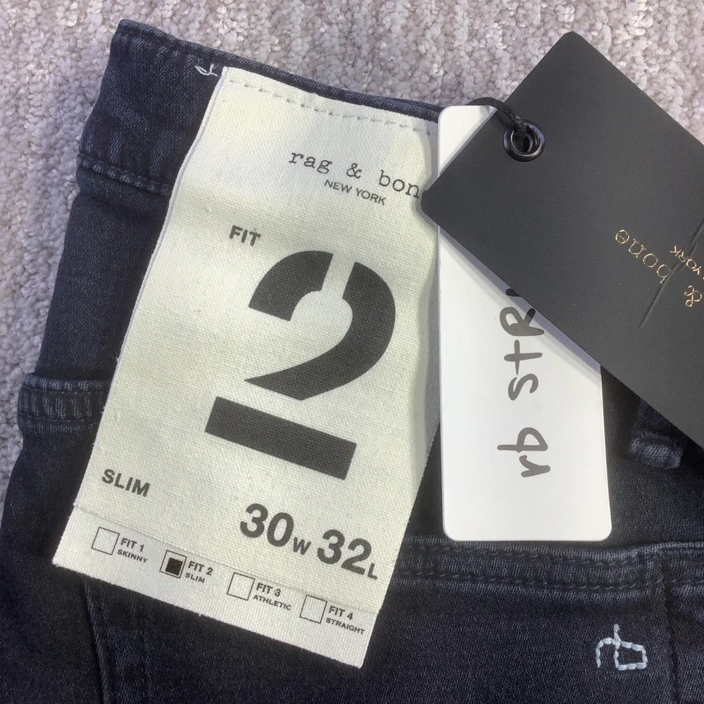 Rag & Bone‎  Mens Slim Fit 2 Stride Inkwell Denim Jeans 30 x 32 NWT